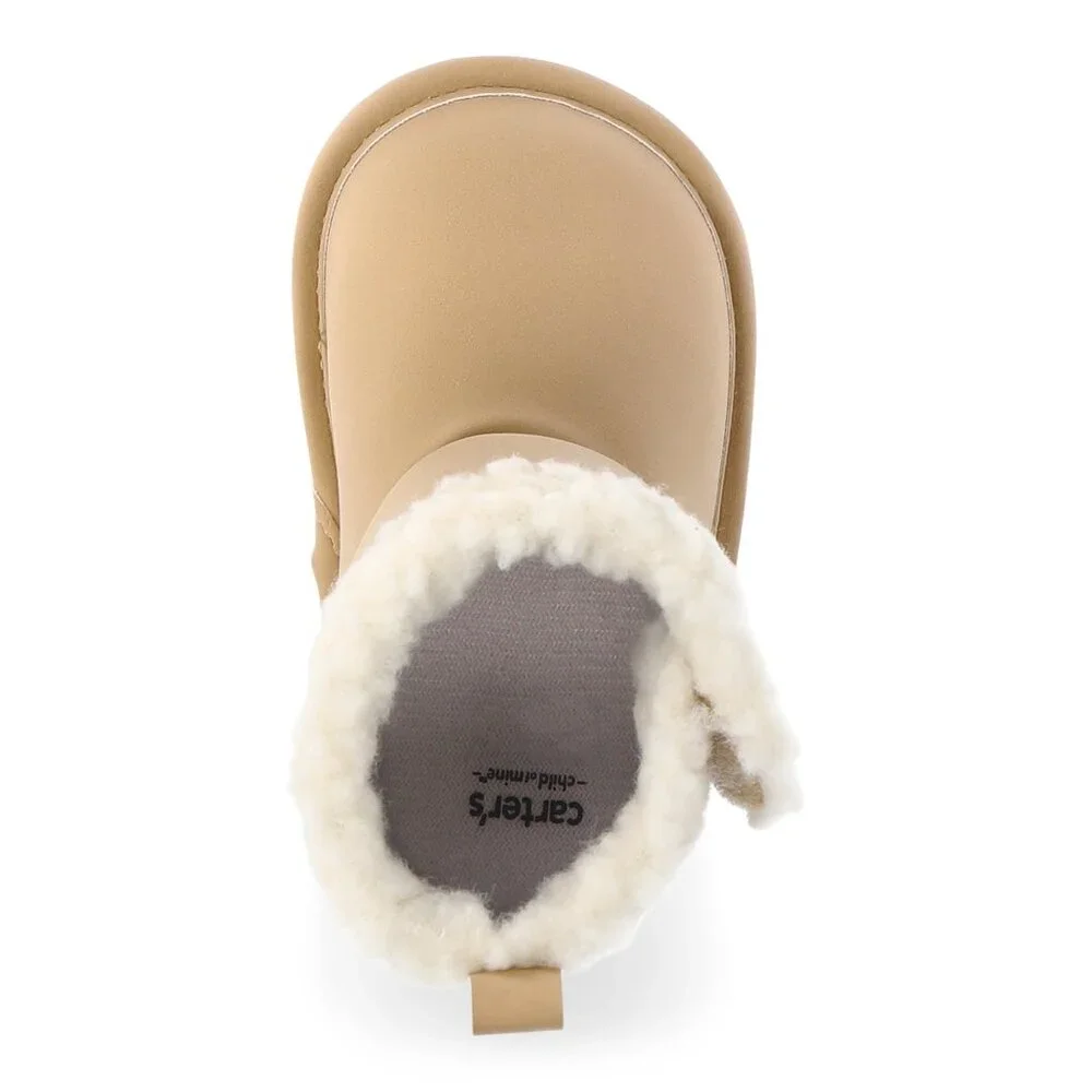 Carter's Child of Mine BABY GIRL Tan Faux Fur Trim Boots 3-6 MONTHS NEW